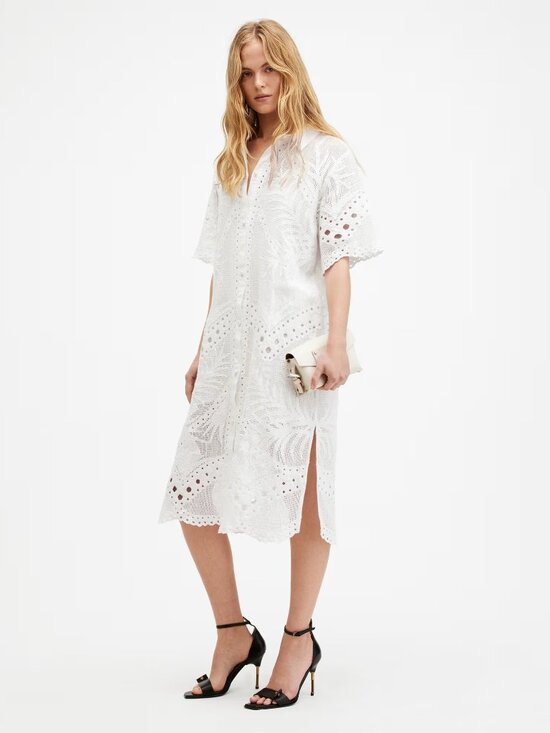 All Saints Dresses & Skirts - ALLSAINTS Meria Broderie midi dress - 10 - white